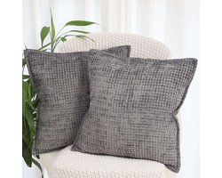 CE - Decoratieve Kussenhoezen - Grijs - 45x45cm - 2 Stuks - Ultiem Zacht