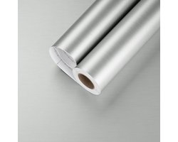 CE - Zelfklevend Aluminium Behang - 40x300cm - Waterdicht - Zilver
