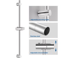 CECIPA max Glijstang - 70 cm - Verstelbaar - Universal Douchestang - Douche Glijstang - Eenvoudige Installatie - Chroom