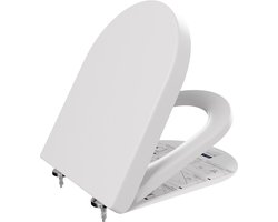 CECIPA max WC bril D-vorm - Toiletbril Softclose - Antibacterieel wit Duroplast - Easy Clean