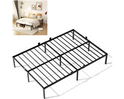CECIPA Tweepersoonsbed 140x200 cm - Heavy Duty Metalen Bedframe - Met Lattenbodem en 32 cm Opbergruimte - Voor 2 personen - Draagkracht 480 kg