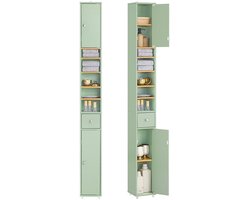 Ceder badkamerkast - opslagoplossing - badkamer organizer - verstelbare planken - tilt -proof - 20x180x20cm