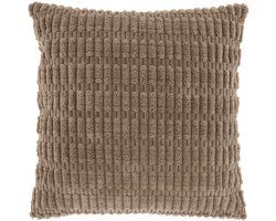 CEDRO - Sierkussen - 45x45 cm - Ribmotief - Taupe