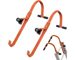 Ceiling ladder haken, 2 stuks, hoge draagkracht tot 220 kg, robuuste stalen wielen, T-bar met rubberen handvat, snel en eenvoudig te installeren, ideaal voor klimmen en opslag