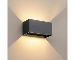 CELAVY LED Buitenwandlamp - Wandlamp Op & Neer - Donkergrijs - IP65 - Zonder Bewegingssensor - Voor Binnen en Buiten - 1-Pack