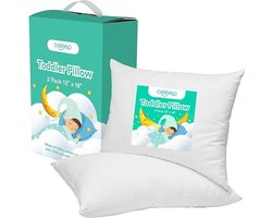 Celeep Luxe Kinderkussens - 2 Stuks - Anti Allergisch - Kinderkussen - 33 x 46 cm - Extra Zacht - Hoofdkussen Kind - Peuterkussen - Babykussen - Wit