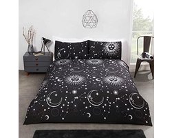 Celestial Dekbedovertrek Bed Set - Polycotton - Zwart - 3 Stuks Tweepersoons
