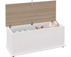 Celestul - Opbergkist 100x40x40cm - Speelgoedkist - Opbergbak - Opbergbank - Kist - Dekenkist - Opbergkoffer - Speelgoedbank - Speelgoedopberger - Opbergbak met deksel - Opbergkast kinderen - Halbank met opbergruimte - Hout - Wit