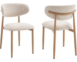 Celia - Eetkamerstoelen set van 2 - beige naturel - stof - comfortabel en stijlvol