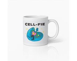 Cell-fie Grappige Biologie Mok – 330ml Keramische Koffiebeker voor Wetenschapsliefhebbers – Uniek Cadeau voor Biologen en Studenten
