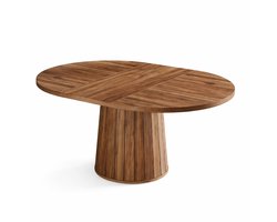 Cellista Ovale Eettafel 140 cm - Eetkamertafel voor 6 Personen - Houten Keukentafel - Moderne Boerderijstijl Tafel - Cilindrisch Onderstel - Ovale Dining Table