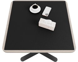 CENNBIE 61 cm vierkant tafelkussen - kurk en lederen tafelmat - geschikt als beschermer voor bijzettafel - kan op maat worden gesneden (45,7-61 cm, zw