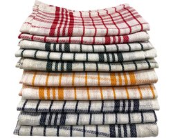 Cenocco Fijn Geweven Katoenen Keukendoekenset - Vintage Plaid - 10 stuks