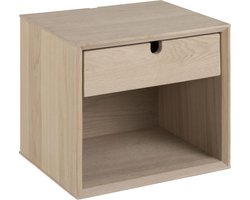 Cent nachtkastje in gefineerd eiken met 1 lade .