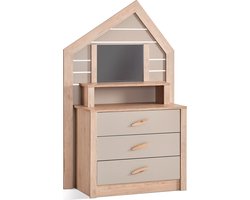 Cento commode ladekast huisje met spiegel kinderkamer jungle