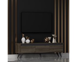 Century TV-meubel | 100% MELAMINE | Walnoot - Emob - TV-meubel - Bruin; Antraciet - Spaanplaat