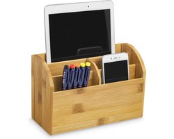 CEP desk organizer uit bamboe, staand, 5 vakken