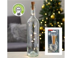 Cepewa Flessenstop/kurk - met sterren led verlichting - flesverlichting lampjes - warm wit - Sfeerverlichting voor in een fles