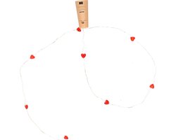 Cepewa Flesverlichting - kurk met LED hartjes - voor wijnfles - 80 cm - Valentijnsdag - Love thema