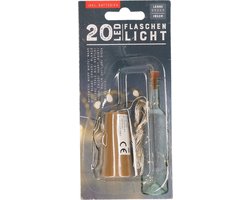 Cepewa Flesverlichting LED lichtsnoer - met kurk voor wijnfles - 1.95 m snoer - Flessenverlichting - Lichtjes/led lampjes - warm wit
