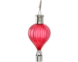Cepewa Solar LED ballonhanger - rood - H17 cm - luchtballon - tuinverlichting/buitenlamp