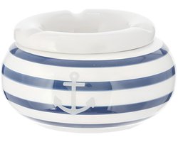 Cepewa Stormasbak - terras asbakken - Maritiem - blauw - 11 x 7 cm - kunststeen - buiten - tuin