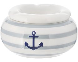 Cepewa Stormasbak - terras asbakken - Maritiem - wit - 11 x 7 cm - kunststeen - buiten - tuin