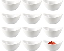 Ceramic Dipping Bowls, 12 Pieces Dipping Bowls, Small Bowls, Soy Sauce, Bowls, Mini Serving Bowls for Snacks, Dips, Sauces, Side Dishes, Sushi, Spices and Appetizers, Stackable, 8.3.6 x