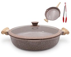 Ceramic Non-Stick Frying Pan 2-in-1 30cm with Lid - Eco-Friendly and Multi-Functional