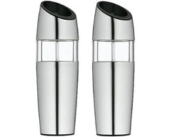 Ceramill Elektrische Zout- En Pepermolens Van Roestvrij Staal - Mat - 2 Stuks - Moderne Keukenaccessoires Voor Perfect Gemalen Specerijen