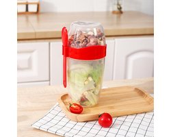 Cereal Salad Cup 310 ml + 560 ml - kunststof - lekvrij - ideaal voor yoghurt onderweg - ServiceTopper