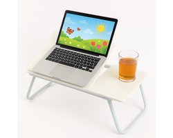 Ceruzo Bedtafel Verstelbaar – Laptoptafel - Ontbijttafel – Deelbaar Blad - Wit
