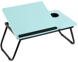 Ceruzo Bedtafel Verstelbaar - Laptoptafel - Ontbijttafel - Inklapbaar - Bekerhouder - Blauw