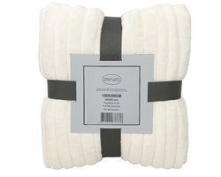 Ceruzo Fleece Deken 150x200 cm –Creme Wit – Plaid - Zacht -Woondeken-Japandi
