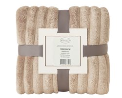 Ceruzo Fleece Deken 150x200 cm – Taupe Bruin – Zachte Plaid - Woondeken