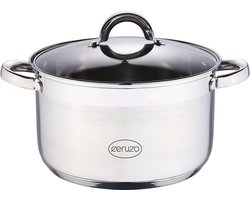 Ceruzo Kookpan - RVS - Diameter 24 cm - H 14.5 cm - 6.3 L - alle Warmtebronnen