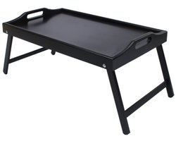 Ceruzo Ontbijt op Bed Dienblad – Inklapbare Bamboe Bedtafel 50x30 cm – Zwart