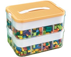 Ceruzo Speelgoed Opbergbox – 2 lagen – Transparant – Stapelbaar – Organizer- Inzetbakken
