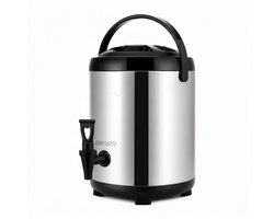 Ceruzo Thermos Drankdispenser 4L – Dubbelwandig – RVS – Tapkraan – Warm - Koud