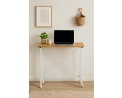 Ceruzo Wandtafel - Opvouwbaar Bureau - 80x40x75 cm - Inklapbaar Tafelblad - Laptoptafel- Wit