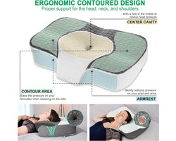 Cervical Orthopedische Memory Foam Kussen Verwijderbaar Ergonomisch nekkussen voor nek en schouderpijn neksteun kussen voor zijslapers Donkergrijs-S neck pillow
