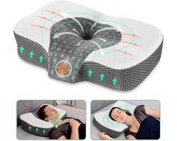Cervical Orthopedische Memory Foam Kussen Verwijderbaar Ergonomisch nekkussen voor nek en schouderpijn neksteun kussen voor zijslapers Wit-S met verkoelende gel