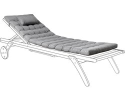 CESANA PREMIUM - Ligstoelkussen - Grijs - Polyester