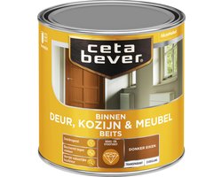 Cetabever - Binnenbeits Deur, Kozijn & Meubel Transparant Zijdeglans - Donker eiken - 250 ML