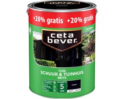 Cetabever - Tuinbeits Schuur & Tuinhuis dekkend - Zwart - 3 L