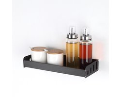 Cgoods rek zonder boren 40CM - wandrek - kruidenrek - ophangbaar - keukenrek - aanrecht organiser - zwart