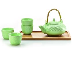 Chacult Tanaka Theeset - Mintgroen - 6 delig - Porselein - 500 ml