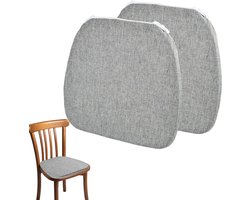 Chair Cushion - Dining Chair Cushion - 2 Stoelkussens - 42 x 40 cm - Decoratieve Zitkussen - Katoenen Zitkussen - Universeel voor Alle Seizoenen - Grijs