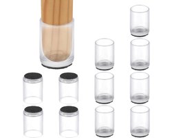 Chair Leg Floor Protector - 12pcs Round PVC Felt - Geschikt voor 1.5cm Furniture Leg Cap - Meubel Voeten Deksel - Vloerbescherming voor Houten Vloeren