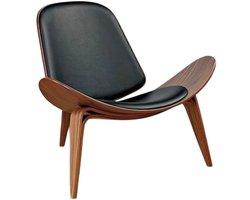 Chair - Stoel - Hout - Walnoot - Zwart - Fauteuil